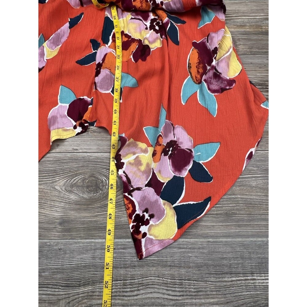 NWT Maurice’s Orange Floral Print Halter Top Sharkbite Hem‎ Maxi Dress Size MED - Picture 9 of 16